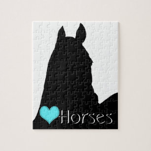 Hartpaarden I Aqua Heart (witte achtergrond) Legpuzzel