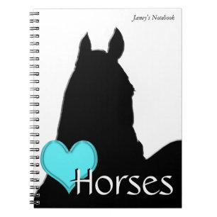 Hartpaarden I Aqua Heart (witte achtergrond) Notitieboek
