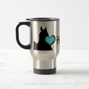 Hartpaarden I Aqua Heart (witte achtergrond) Reisbeker