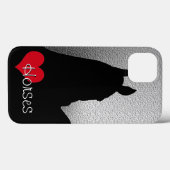 Hartpaarden I rood hart (zilvermetallisch) Case-Mate iPhone Case (Achterkant (horizontaal))