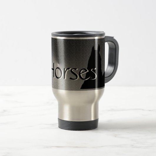 Hartpaarden I rood hart (zilvermetallisch) Reisbeker (Voorkant rechts)