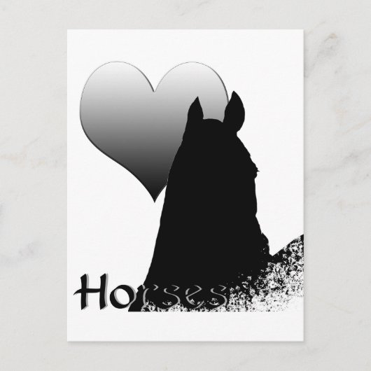Hartpaarden I (zilverhart) Briefkaart (Voorkant)