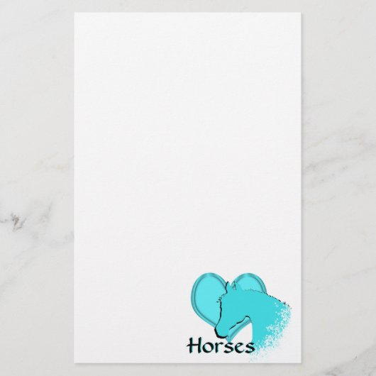 Hartpaarden III (aqua) Briefpapier (Voorkant)