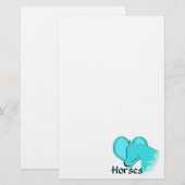 Hartpaarden III (aqua) Briefpapier (Voorkant / Achterkant)