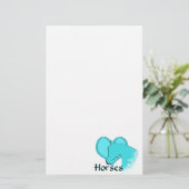Hartpaarden III (aqua) Briefpapier (Staand voorkant)