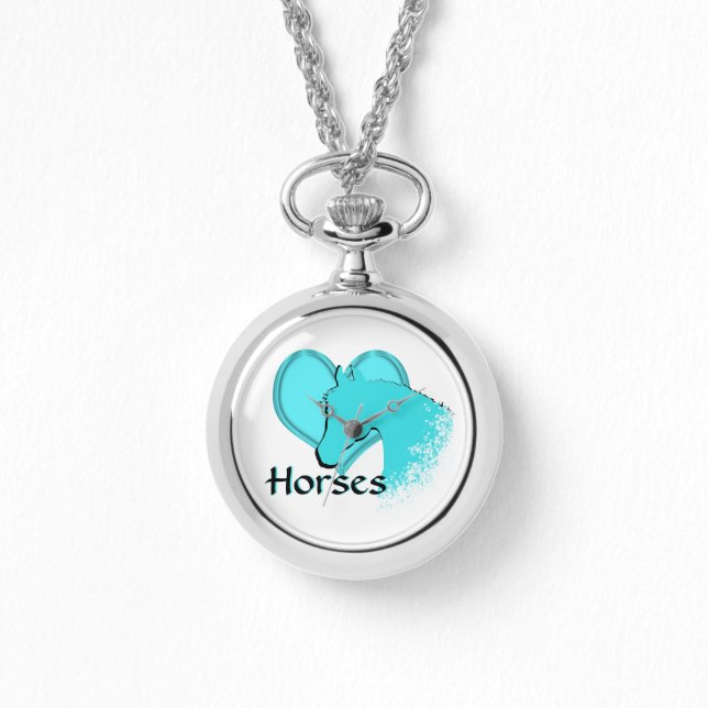 Hartpaarden III (aqua) Horloge (Voorkant)