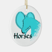 Hartpaarden III (aqua) Keramisch Ornament (Rechts)