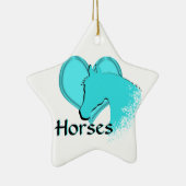 Hartpaarden III (aqua) Keramisch Ornament (Rechts)