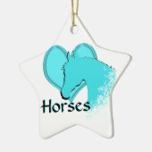 Hartpaarden III (aqua) Keramisch Ornament (Links)