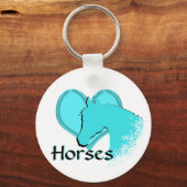 Hartpaarden III (aqua) Sleutelhanger (Voorkant)