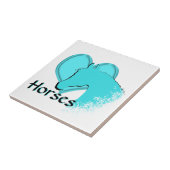 Hartpaarden III (aqua) Tegeltje (Zijkant)