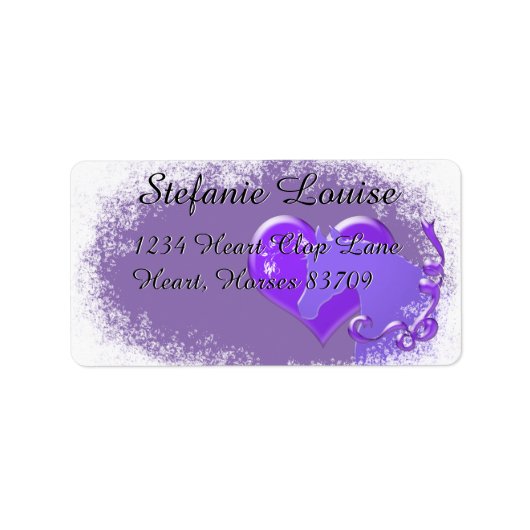 Hartpaarden III-feestdag (Paarse paarden/hart) Etiket (Voorkant)