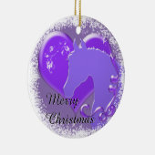 Hartpaarden III-feestdag (Paarse paarden/hart) Keramisch Ornament (Rechts)