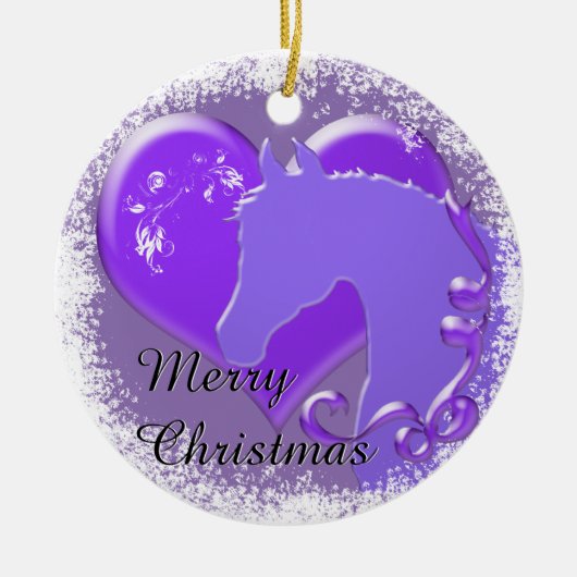 Hartpaarden III-feestdag (Paarse paarden/hart) Keramisch Ornament (Voorkant)