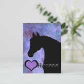 Hartpaarden III (paars/blauw) Briefkaart (Staand voorkant)