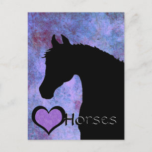 Hartpaarden III (paars/blauw) Briefkaart