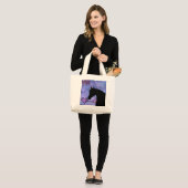 Hartpaarden III (paars/blauw) Grote Tote Bag (Voorkant (model))