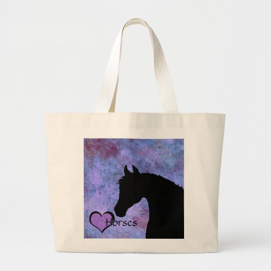 Hartpaarden III (paars/blauw) Grote Tote Bag (Voorkant)