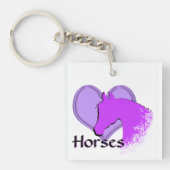 Hartpaarden III (paars) Sleutelhanger (Voorkant)