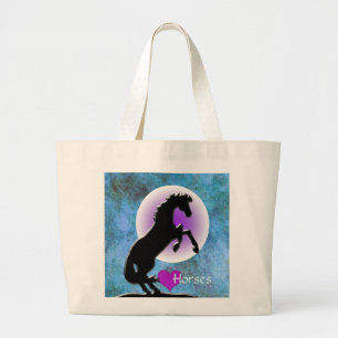 Hartpaarden V (blauw/groen) Grote Tote Bag