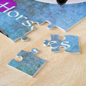 Hartpaarden V (blauw/groen) Legpuzzel (Zijkant)
