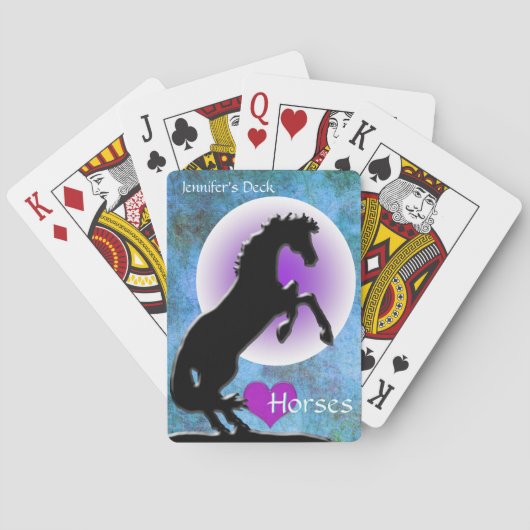 Hartpaarden V (blauw/groen) Pokerkaarten (Achterkant)