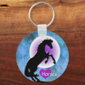 Hartpaarden V (blauw/groen) Sleutelhanger (Voorkant)