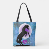 Hartpaarden V (blauw/groen) Tote Bag (Achterkant)