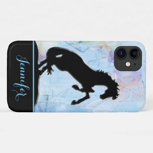 Hartpaarden V (geschilderde blauwe abstracte achte Case-Mate iPhone Case (Achterkant (horizontaal))