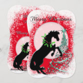 Hartpaarden V (groene boom) Feestdagenkaart (Voorkant / Achterkant)