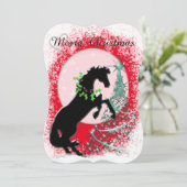 Hartpaarden V (groene boom) Feestdagenkaart (Staand voorkant)