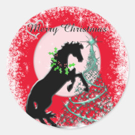 Hartpaarden V (groene boom) Ronde Sticker
