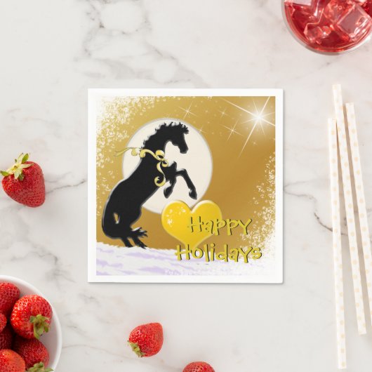 Hartpaarden V Holiday (Gouden sterren) Servet (Insitu)