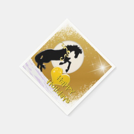 Hartpaarden V Holiday (Gouden sterren) Servet (Hoek)