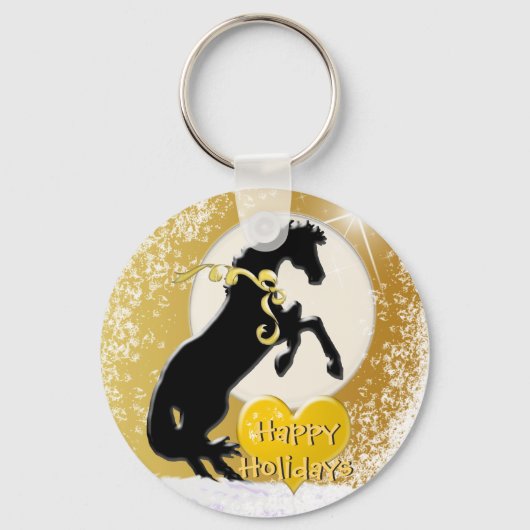 Hartpaarden V Holiday (Gouden sterren) Sleutelhanger (Voorkant)