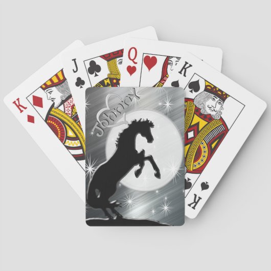 Hartpaarden V (zilverlijnen) Pokerkaarten (Achterkant)