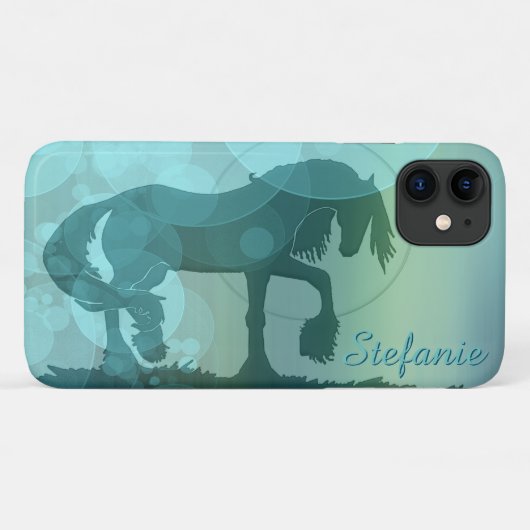 Hartpaarden VI (blauwgroen luchtbellen) Case-Mate iPhone Case (Achterkant (horizontaal))