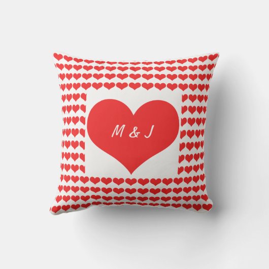 Hartpatronen Monogram Eerste Letter Valentijnscade Buitenkussen (Achterkant)