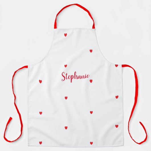 Hartpatronen Rode witte benaming Sjabloon 2021 Schort (Voorkant)