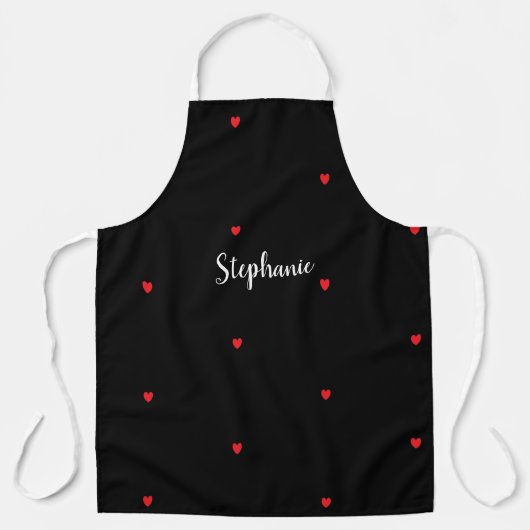 Hartpatronen Rode zwarte naam Sjabloon 2023 Schort (Voorkant)