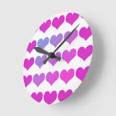 Hartpatronen Roze Paars Glitter Ombre  Ronde Klok (Hoek)