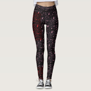 Hartpatroon 01.Red.Pink.b Black BG Leggings