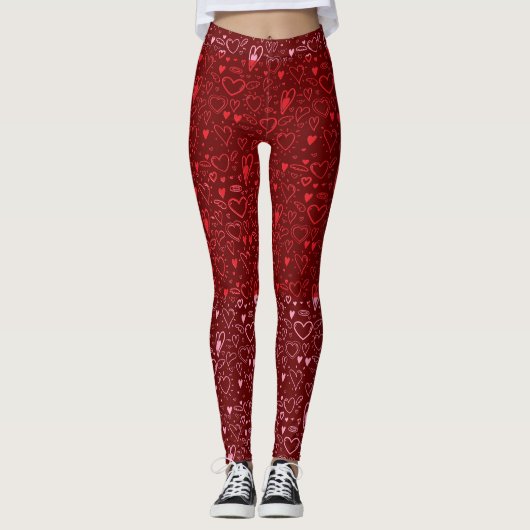 Hartpatroon 01.Red.Pink.b DRed BG2 Leggings (Voorkant)
