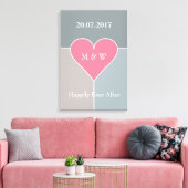 Hartpatroon aangepaste tekst ingepakt canvas afdruk (Insitu (Woonkamer))