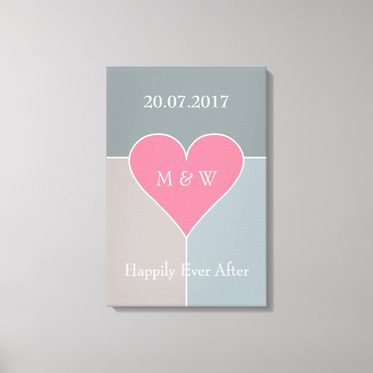 Hartpatroon aangepaste tekst ingepakt canvas afdruk (Voorkant)