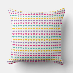 Hartpatroon: Blauw, Roze, Geel en Paars Kussen