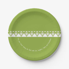 Hartpatroon details rond papieren bordje