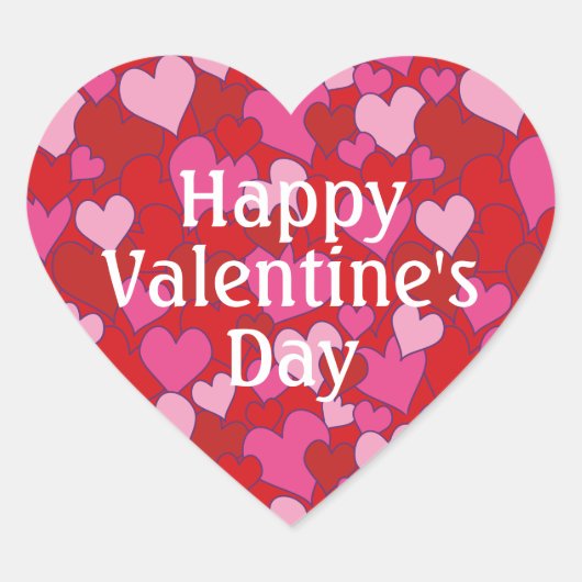 Hartpatroon Fijne Valentijnsdag Sticker (Voorkant)