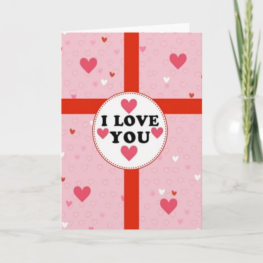 Hartpatroon I Love You Kaart (Voorkant)