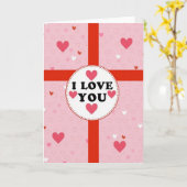 Hartpatroon I Love You Kaart (Gele Bloem)